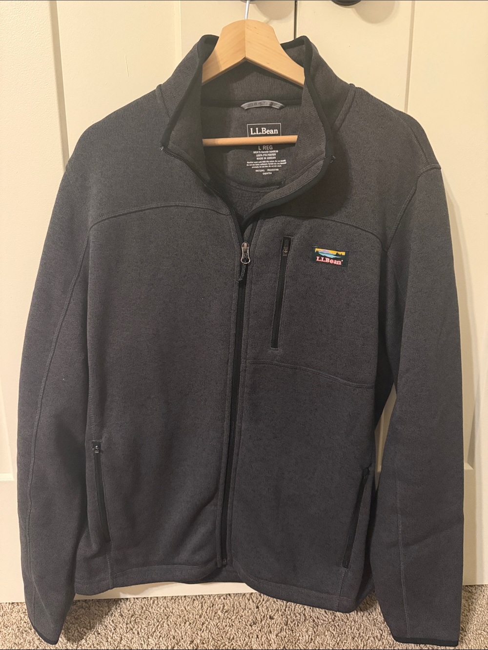 L.L. Bean Men's Charcoal Full-Zip Fleece Jacket